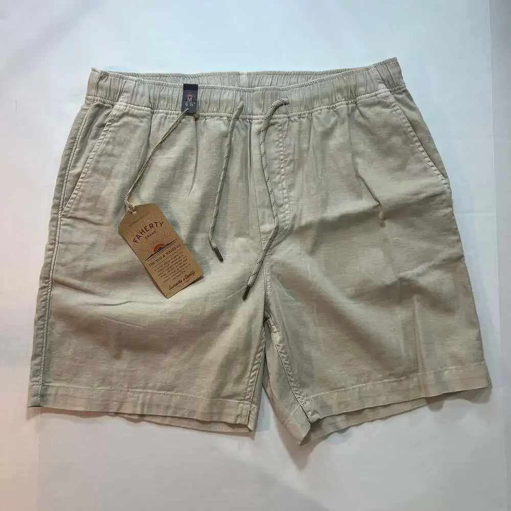 Faherty Men's Drawstring Shorts in Light Khaki